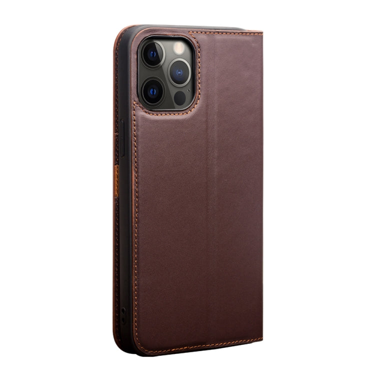 For iPhone 12 Pro Max QIALINO Business Horizontal Flip Leather Case with Holder & Card Slots & Wallet(Brown) - iPhone 12 Pro Max Cases by QIALINO | Online Shopping UK | buy2fix