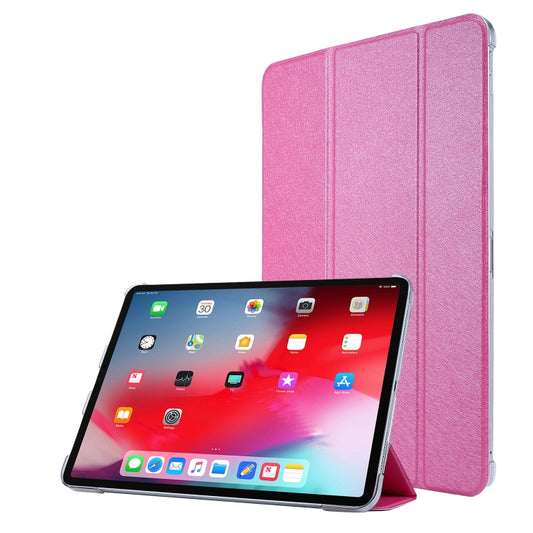 Silk Texture Flip Magnetic PU Leather Smart Case with Three-folding Holder For iPad Air 11 2024 / Air 2022 / 2020 10.9(Rose Red) - iPad Air (2022) / (2020) 10.9 Cases by buy2fix | Online Shopping UK | buy2fix