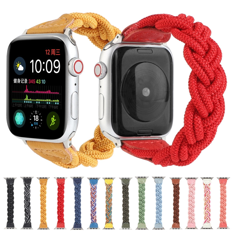 Elastic Woven Watch Band For Apple Watch Ultra 49mm&Watch Ultra 2 49mm / Series 9&8&7 45mm / SE 3&SE 2&6&SE&5&4 44mm / 3&2&1 42mm, Length:120mm(Black) - Watch Bands by buy2fix | Online Shopping UK | buy2fix