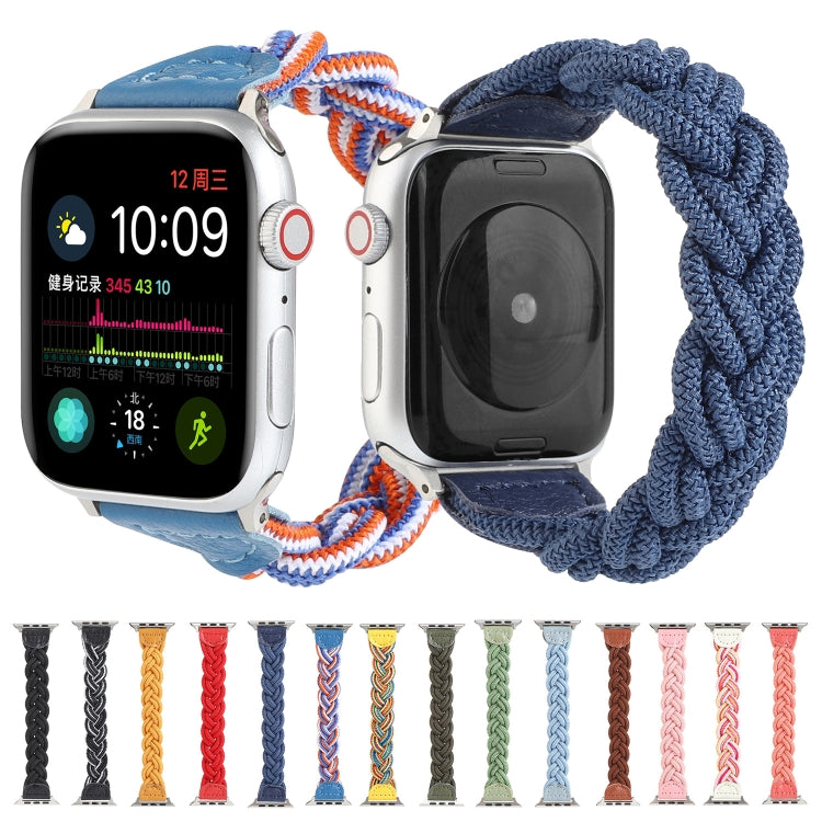 Elastic Woven Watch Band For Apple Watch Ultra 49mm&Watch Ultra 2 49mm / Series 9&8&7 45mm / SE 3&SE 2&6&SE&5&4 44mm / 3&2&1 42mm, Length:130mm(Black) - Watch Bands by buy2fix | Online Shopping UK | buy2fix