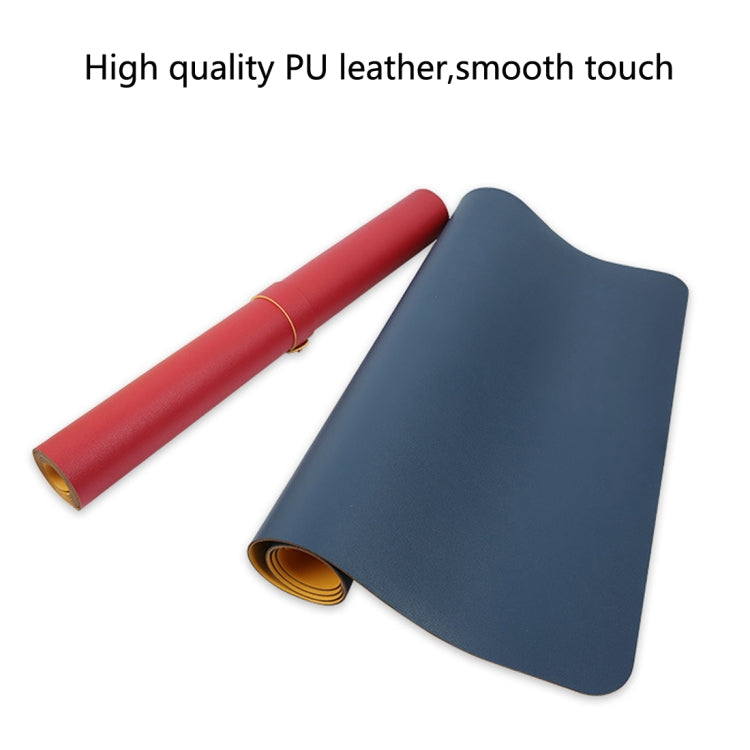 Multifunction Business Double Sided PU Leather Mouse Pad Keyboard Pad Table Mat Computer Desk Mat, Size: 80 x 40cm(Blue + Yellow) - Desk Pads by buy2fix | Online Shopping UK | buy2fix