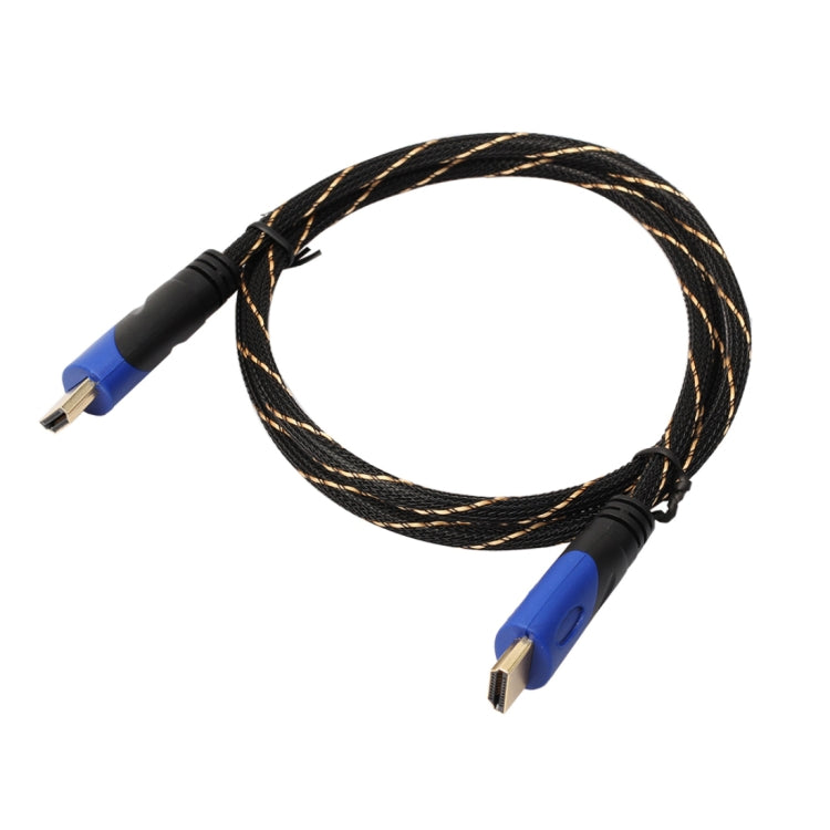 1m HDMI 1.4 Version 1080P Woven Net Line Blue Black Head HDMI Male to HDMI Male Audio Video Connector Adapter Cable - Cable by buy2fix | Online Shopping UK | buy2fix
