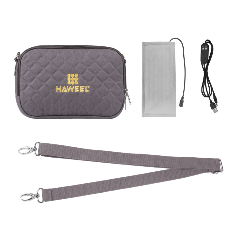 HAWEEL Messenger Shoulder Small Bag Digital Tablet Phone Warmer Storage Bag with Hand Warmer(Grey) - Single-shoulder Bags by HAWEEL | Online Shopping UK | buy2fix