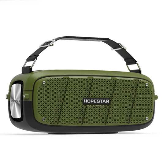 HOPESTAR A20 TWS Portable Outdoor Waterproof Subwoofer Bluetooth Speaker, Support Power Bank & Hands-free Call & U Disk & TF Card & 3.5mm AUX(Green) - Desktop Speaker by HOPESTAR | Online Shopping UK | buy2fix