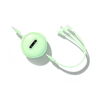 Micro + 8 Pin + Type-C / USB-C 3 In 1 Telescopic Charging Cable (Green) - Multifunction Cable by buy2fix | Online Shopping UK | buy2fix