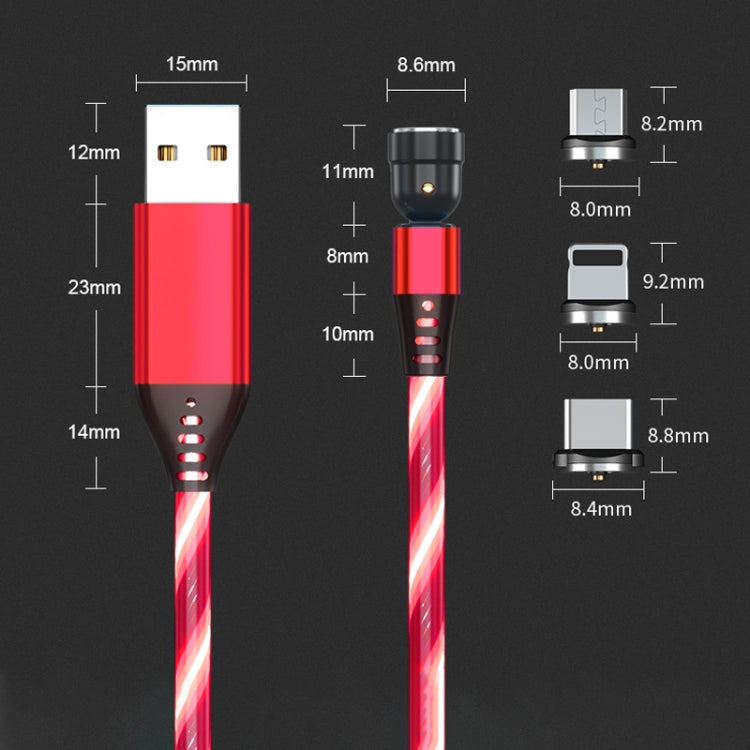 3 in 1 2.4A USB to 8 Pin + Micro USB + USB-C / Type-C 540 Degree Bendable Streamer Magnetic Data Cable, Cable Length: 1m (Red) - Charging Cable & Head by buy2fix | Online Shopping UK | buy2fix