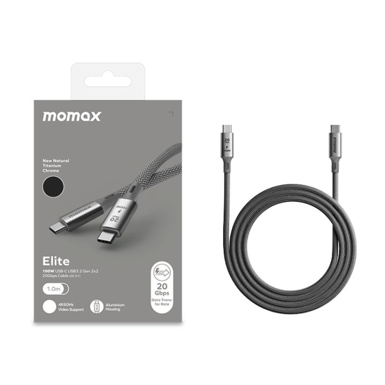 MOMAX DC31 1m USB3.2 USB-C / Type-C to USB-C / Type-C 100W Braided Data Sync Charge Cable (Black) - USB-C & Type-C Cable by MOMAX | Online Shopping UK | buy2fix