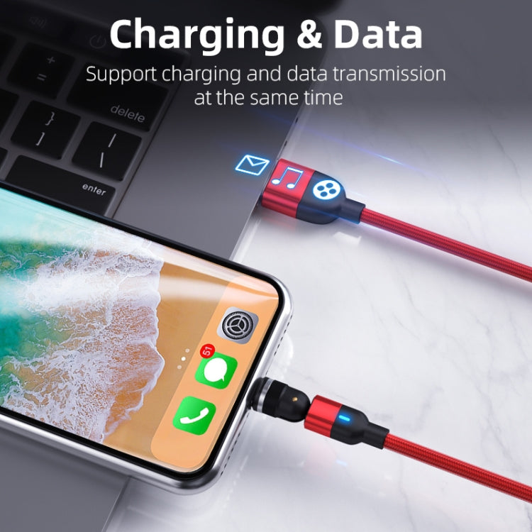 1m 3A Output USB to 8 Pin 540 Degree Rotating Magnetic Data Sync Charging Cable(Red) - Charging Cable & Head by buy2fix | Online Shopping UK | buy2fix