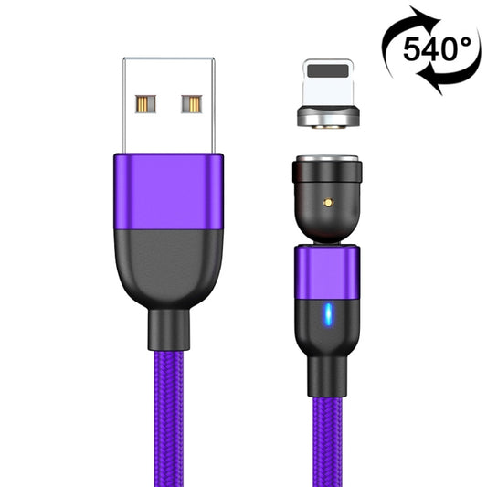 2m 3A Output USB to 8 Pin 540 Degree Rotating Magnetic Data Sync Charging Cable(Purple) - Charging Cable & Head by buy2fix | Online Shopping UK | buy2fix