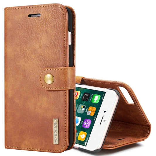 DG.MING for iPhone 8 Plus & iPhone 7 Plus Crazy Horse Texture Horizontal Flip Detachable Magnetic Protective Case with Holder & Card Slots & Wallet(Brown) - More iPhone Cases by DG.MING | Online Shopping UK | buy2fix