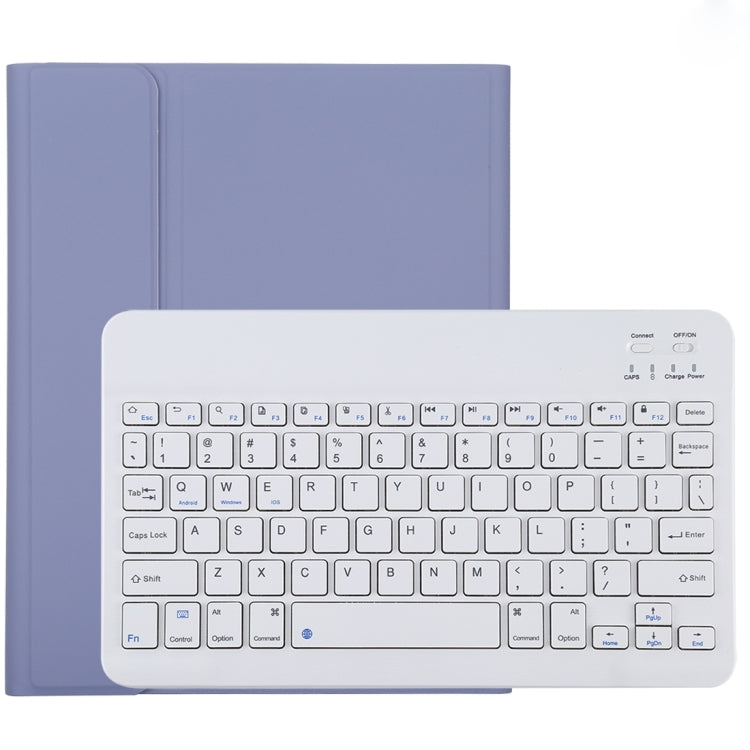 TG11B Detachable Bluetooth White Keyboard + Microfiber Leather Tablet Case for iPad Pro 11 inch (2020), with Pen Slot & Holder (Purple) - For iPad Pro by buy2fix | Online Shopping UK | buy2fix