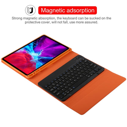 TG11B Detachable Bluetooth Black Keyboard + Microfiber Leather Tablet Case for iPad Pro 11 inch (2020), with Pen Slot & Holder (Orange) - For iPad Pro by buy2fix | Online Shopping UK | buy2fix