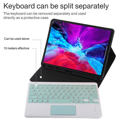 TG11BC Detachable Bluetooth Green Keyboard Microfiber Leather Tablet Case for iPad Pro 11 inch (2020), with Touchpad & Pen Slot & Holder (Black) - For iPad Pro by buy2fix | Online Shopping UK | buy2fix