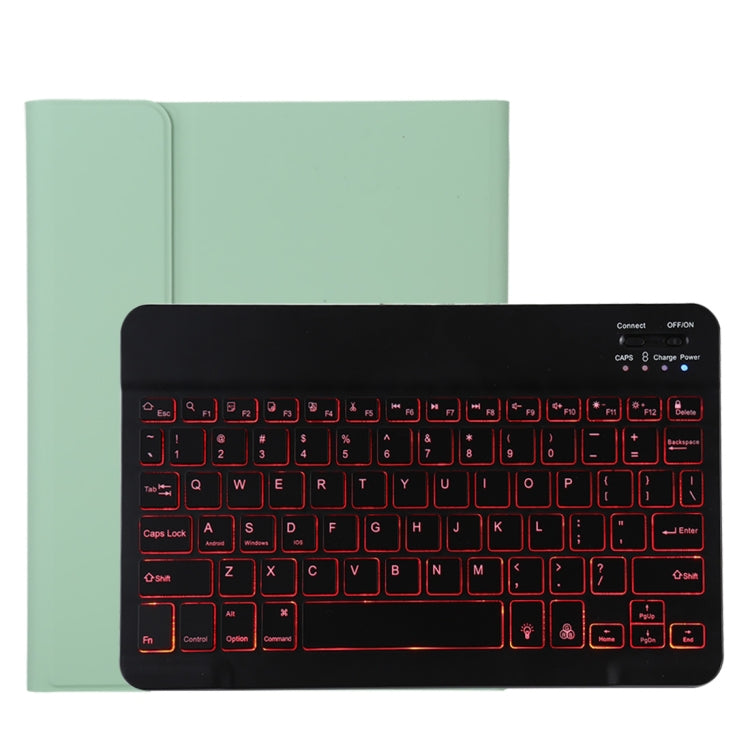 TG11BS Detachable Bluetooth Black Keyboard + Microfiber Leather Tablet Case for iPad Pro 11 inch (2020), with Backlight & Pen Slot & Holder(Green) - For iPad Pro by buy2fix | Online Shopping UK | buy2fix