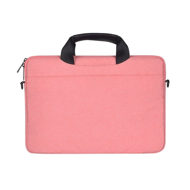 13.3 inch Breathable Wear-resistant Fashion Business Shoulder Handheld Zipper Laptop Bag with Shoulder Strap (Pink) - 13.3 inch by buy2fix | Online Shopping UK | buy2fix