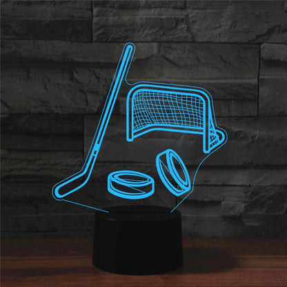 Ice Hockey Shape 3D Colorful LED Vision Light Table Lamp, 16 Colors Remote Control Version - Novelty Lighting by buy2fix | Online Shopping UK | buy2fix