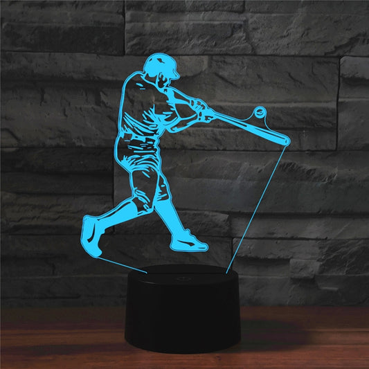 Playing Baseball Shape 3D Colorful LED Vision Light Table Lamp, Crack Touch Version - Novelty Lighting by buy2fix | Online Shopping UK | buy2fix