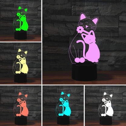 Cat Shape 3D Colorful LED Vision Light Table Lamp, Charging Touch Version - Novelty Lighting by buy2fix | Online Shopping UK | buy2fix