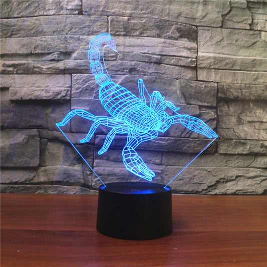 Scorpion Shape 3D Colorful LED Vision Light Table Lamp, Crack Touch Version - Novelty Lighting by buy2fix | Online Shopping UK | buy2fix