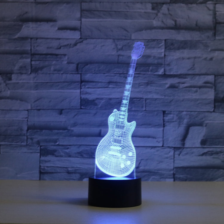 Guitar Shape 3D Colorful LED Vision Light Table Lamp, USB & Battery Version - Novelty Lighting by buy2fix | Online Shopping UK | buy2fix
