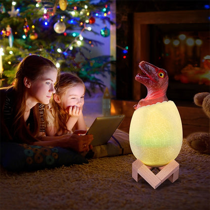 Raptor Shape Creative Touch 3D Decorative Night Light, 3-color Patting Version - Night Lights by buy2fix | Online Shopping UK | buy2fix