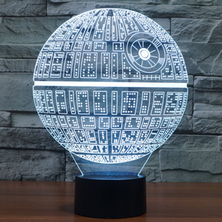 Death Star Style 3D Touch Switch Control LED Light , 7 Colour Discoloration Creative Visual Stereo Lamp Desk Lamp Night Light - Novelty Lighting by buy2fix | Online Shopping UK | buy2fix
