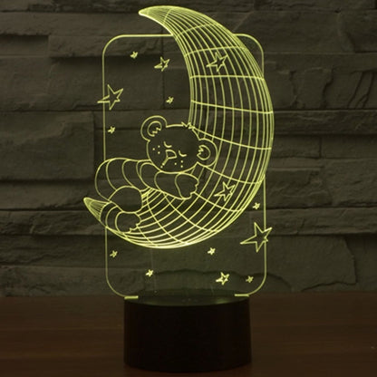 Moon Bears Style 3D Touch Switch Control LED Light , 7 Color Discoloration Creative Visual Stereo Lamp Desk Lamp Night Light - Novelty Lighting by buy2fix | Online Shopping UK | buy2fix