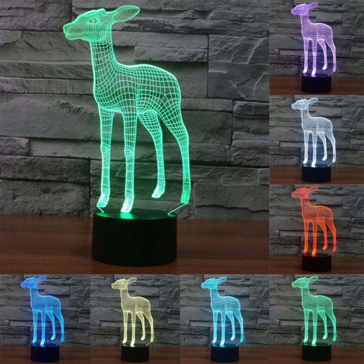 Deer Style 3D Touch Switch Control LED Light , 7 Color Discoloration Creative Visual Stereo Lamp Desk Lamp Night Light - Novelty Lighting by buy2fix | Online Shopping UK | buy2fix