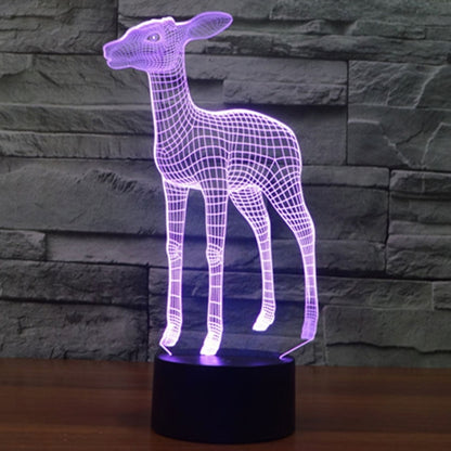 Deer Style 3D Touch Switch Control LED Light , 7 Color Discoloration Creative Visual Stereo Lamp Desk Lamp Night Light - Novelty Lighting by buy2fix | Online Shopping UK | buy2fix