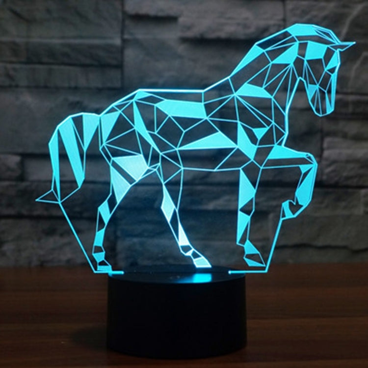 Horse Shape 3D Touch Switch Control LED Light , 7 Color Discoloration Creative Visual Stereo Lamp Desk Lamp Night Light - Novelty Lighting by buy2fix | Online Shopping UK | buy2fix