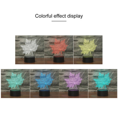 Maple Leaf Shape 3D Colorful LED Vision Light Table Lamp, USB Touch Version - Novelty Lighting by buy2fix | Online Shopping UK | buy2fix