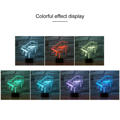 Piano Shape 3D Colorful LED Vision Light Table Lamp, USB Touch Version - Novelty Lighting by buy2fix | Online Shopping UK | buy2fix