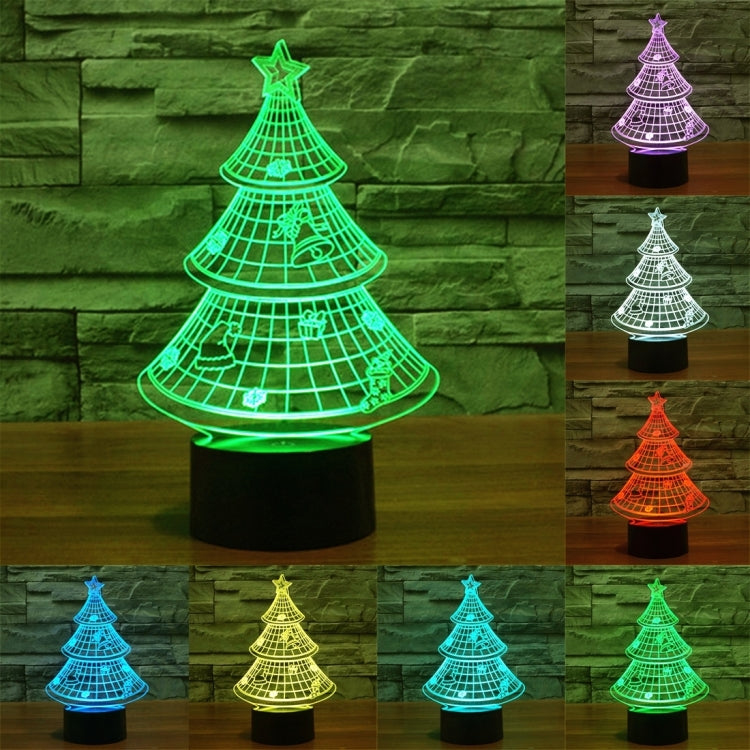 Christmas Tree Style 3D Touch Switch Control LED Light , 7 Color Discoloration Creative Visual Stereo Lamp Desk Lamp Night Light - Novelty Lighting by buy2fix | Online Shopping UK | buy2fix