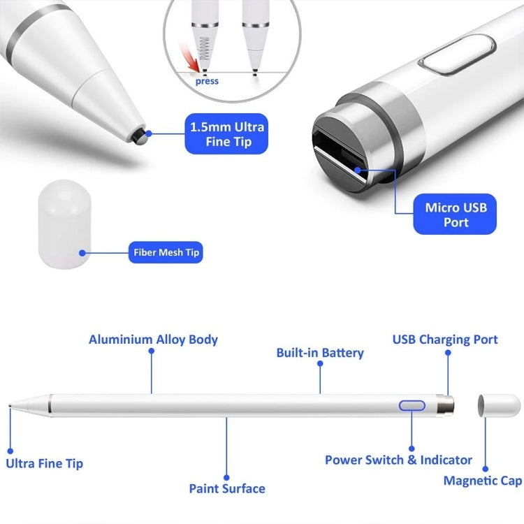 Universal Active Capacitive Stylus Pen(Black) - Stylus Pen by buy2fix | Online Shopping UK | buy2fix