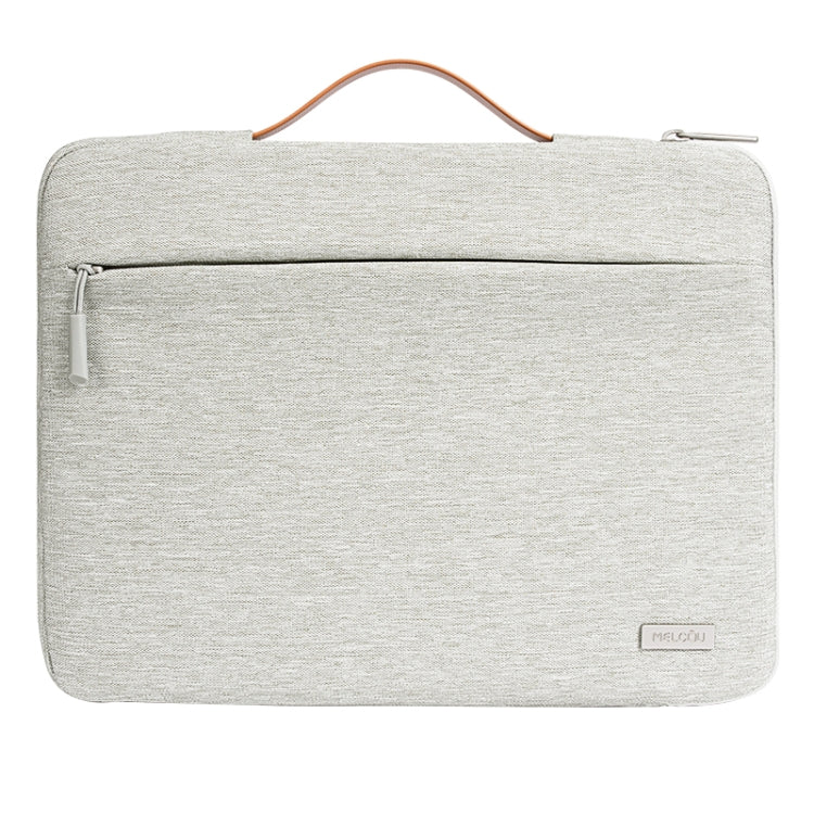For 14 inch Laptop Zipper Waterproof  Handheld Sleeve Bag (Beige White) - 13.3 inch by buy2fix | Online Shopping UK | buy2fix