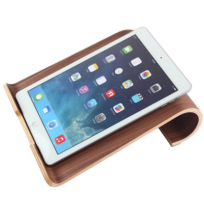 SamDi Artistic Wood Grain Walnut Desktop Heat Radiation Holder Stand Cradle, For iPad, Tablet, Notebook(Coffee) - MacBook Holder by buy2fix | Online Shopping UK | buy2fix