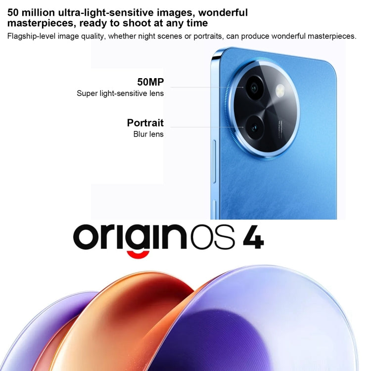 vivo Y200i, Dual Back Cameras, 12GB+512GB, Face ID Screen Fingerprint Identification, 6.72 inch Android 14.0 OriginOS 4 Snapdragon 4 Gen 2 Octa Core 2.2GHz, OTG, Network: 5G, Support Google Play (Blue) - vivo by vivo | Online Shopping UK | buy2fix