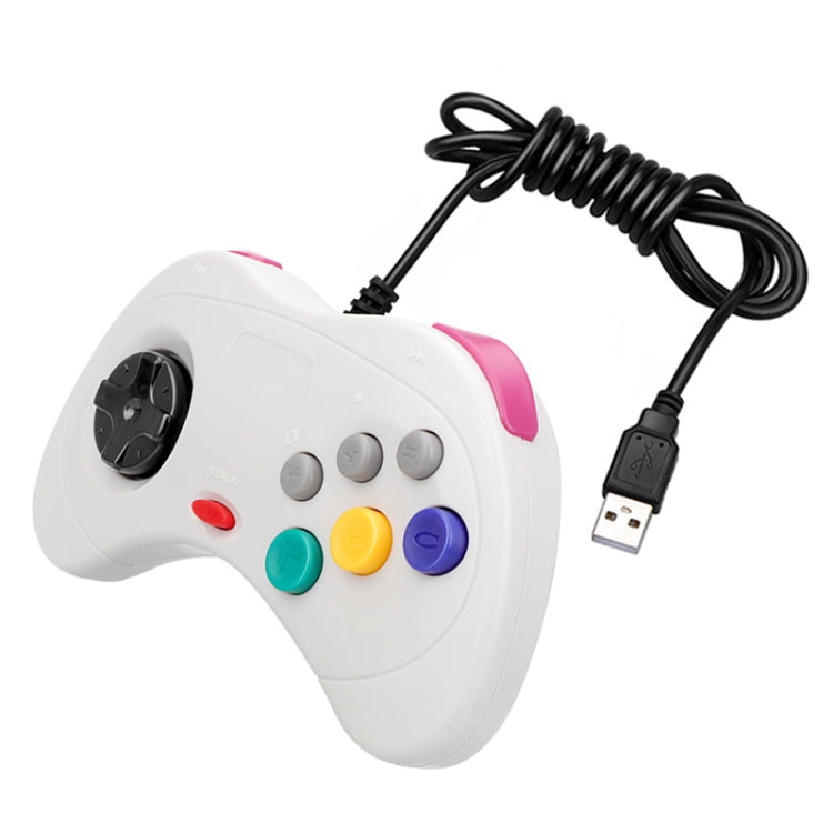 USB Computer Game Handle Controller for Sega Saturn(White) - Accessories by buy2fix | Online Shopping UK | buy2fix