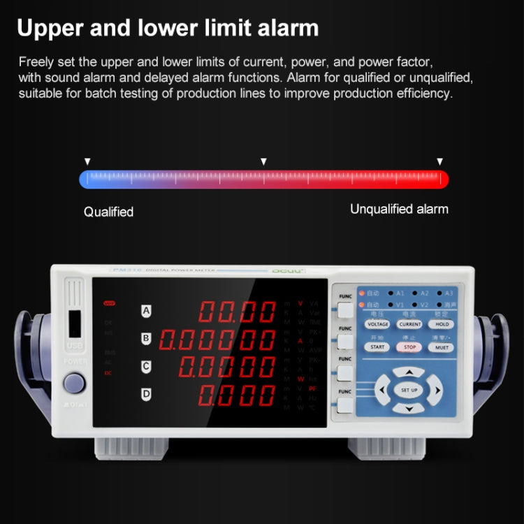 DCUU PM310 Intelligent Electrical Parameters Measuring Instrument (EU Plug) - Current & Voltage Tester by buy2fix | Online Shopping UK | buy2fix