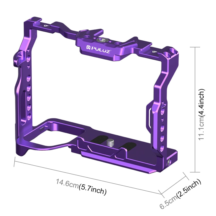 For Sony A7R5 / A7M4 PULUZ Metal Camera Cage Stabilizer Rig with Handle (Purple) - Camera Cage by PULUZ | Online Shopping UK | buy2fix