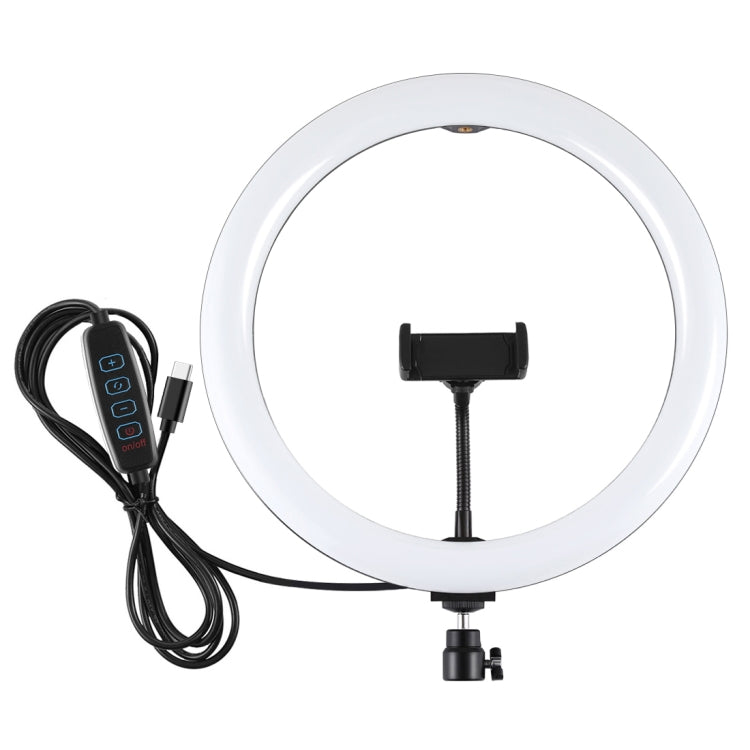 PULUZ PD20W 11.8 inch 30cm Type-C 3 Modes Dimmable Dual Color Temperature LED Curved Diffuse Light Ring Vlogging Selfie Photography Video Lights with Phone Clamp (Black) - Ring Light by PULUZ | Online Shopping UK | buy2fix