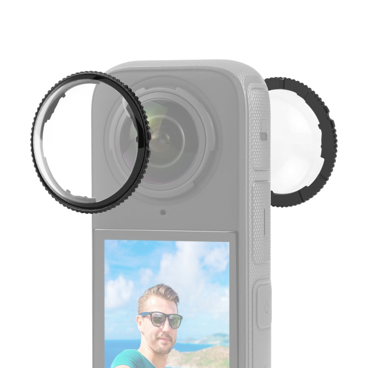 For Insta360 X4 PULUZ Rotation Optical Glass Lens Guard  Protective Cover (Transparent) - Len Accessories by PULUZ | Online Shopping UK | buy2fix