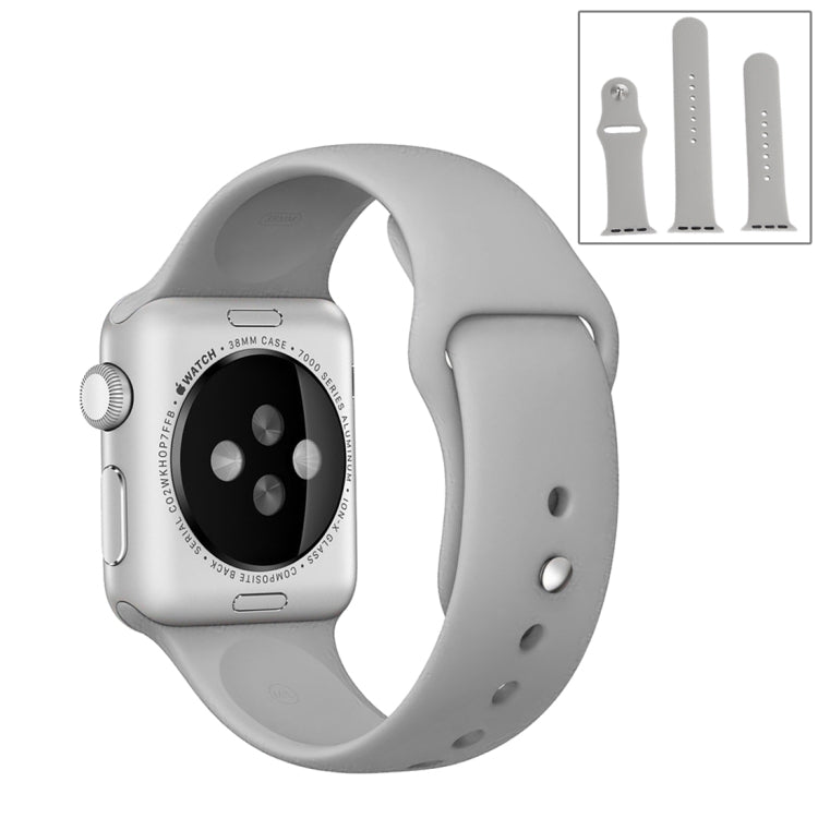 For Apple Watch Ultra 49mm & Watch Ultra 2 49mm / Series 9&8&7 45mm / SE 3&SE 2&6&SE&5&4 44mm / 3&2&1 42mm 3 in 1 Rubber Watch Band with Pin Buckle(Grey) - Watch Bands by buy2fix | Online Shopping UK | buy2fix