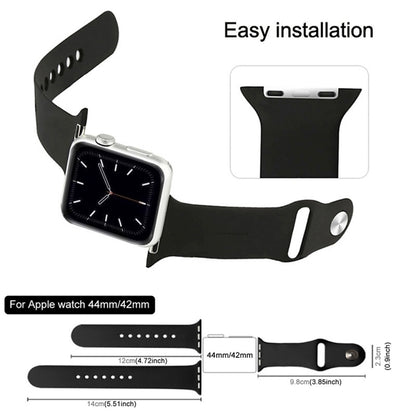 For Apple Watch Ultra 49mm & Watch Ultra 2 49mm / Series 9&8&7 45mm / SE 3&SE 2&6&SE&5&4 44mm / 3&2&1 42mm 3 in 1 Rubber Watch Band with Pin Buckle(Grey) - Watch Bands by buy2fix | Online Shopping UK | buy2fix