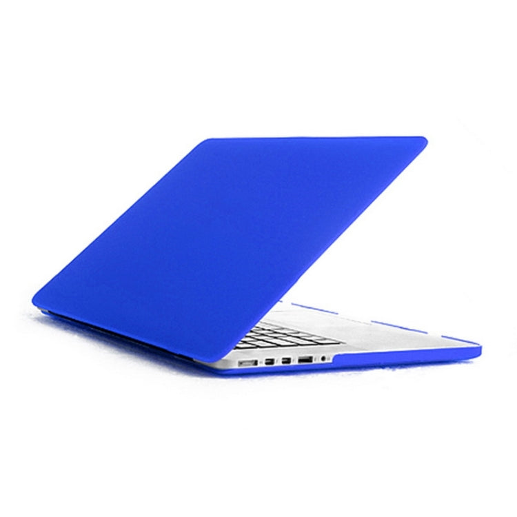 ENKAY for MacBook Pro Retina 15.4 inch (US Version) / A1398 4 in 1 Frosted Hard Shell Plastic Protective Case with Screen Protector & Keyboard Guard & Anti-dust Plugs(Dark Blue) - MacBook Pro Cases by ENKAY | Online Shopping UK | buy2fix