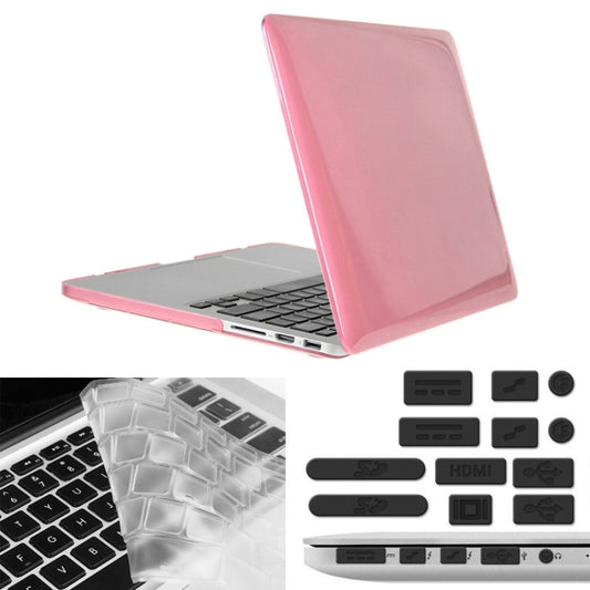 ENKAY for Macbook Pro Retina 13.3 inch (US Version) / A1425 / A1502 Hat-Prince 3 in 1 Crystal Hard Shell Plastic Protective Case with Keyboard Guard & Port Dust Plug(Pink) - MacBook Pro Cases by ENKAY | Online Shopping UK | buy2fix