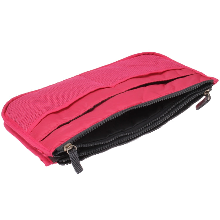 Thicken Portable Multi-function Double Zipper Cosmetic Bag, Storage Bag in Bag (Magenta) - Storage Bags by buy2fix | Online Shopping UK | buy2fix