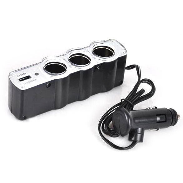 12V / 24V USB Charger Supply & Triple Socket - Cigar Socket by buy2fix | Online Shopping UK | buy2fix