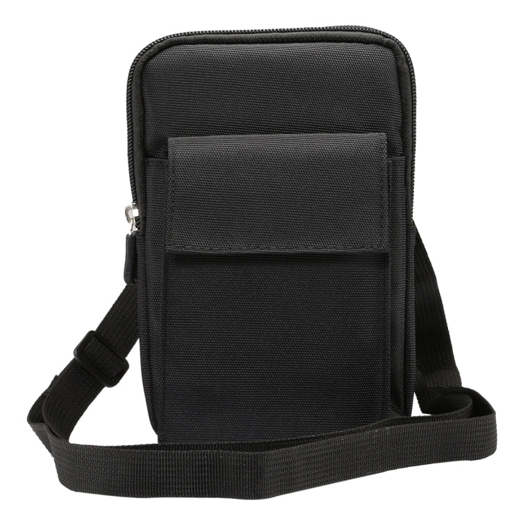 6.4 inch and Below Universal Polyester Men Vertical Style Case Shoulder Carrying Bag with Belt Hole & Climbing Buckle, For iPhone, Samsung, Sony, Huawei, Meizu, Lenovo, ASUS, Oneplus, Xiaomi, Cubot, Ulefone, Letv, DOOGEE, Vkworld, and other (Black) - More iPhone Cases by buy2fix | Online Shopping UK | buy2fix