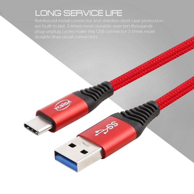 1.2m Nylon Braided Cord USB to Type-C Data Sync Charge Cable with 110 Copper Wires, Support Fast Charging(Red) - USB-C & Type-C Cable by buy2fix | Online Shopping UK | buy2fix